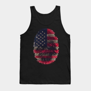 American Fingerprint USA flag 4th of July Tank Top